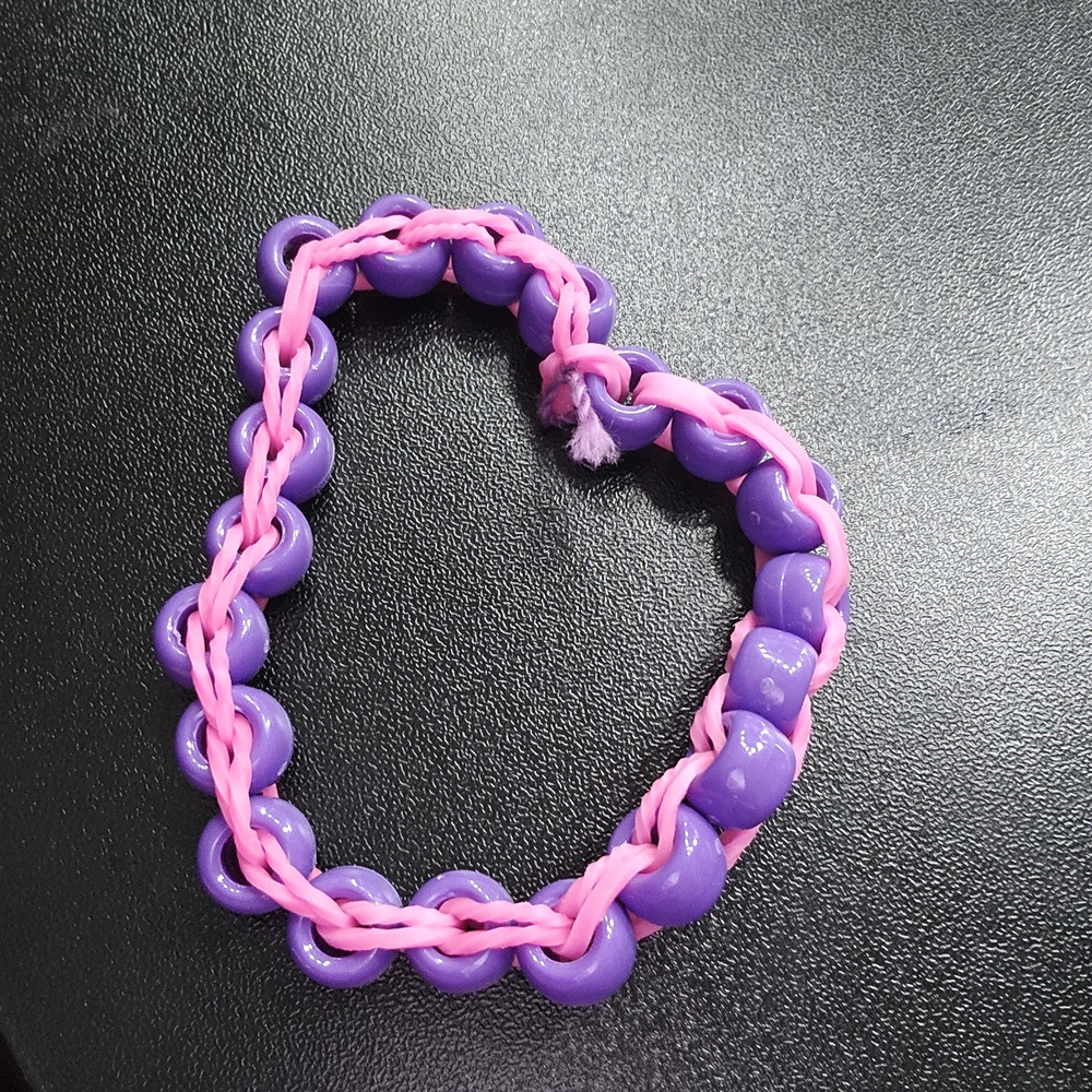 Purple and Pink Beaded Bracelet